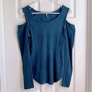 Free People Cold Shoulder Top - Teal